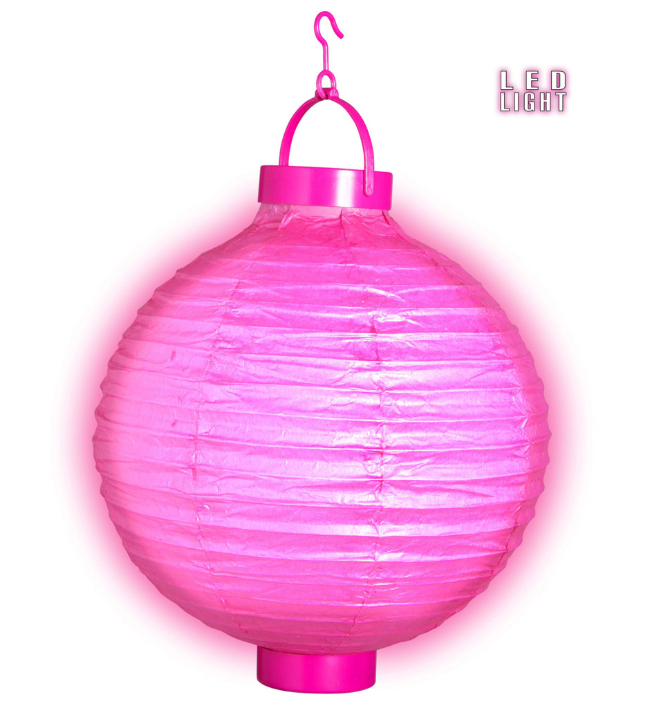 Festliche Laterne Mit Licht 30 Zentimetern Rosa