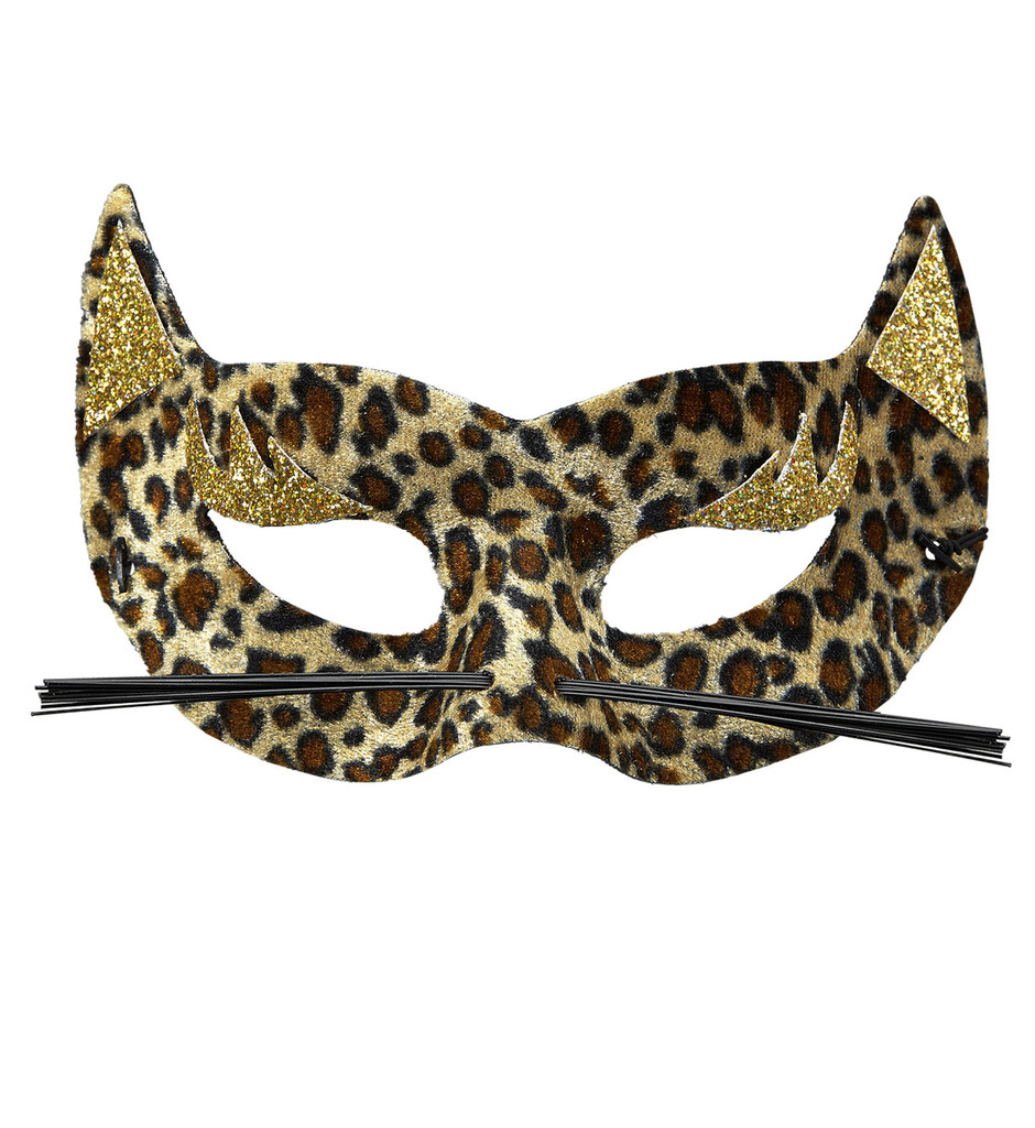 Sexy Augenmaske Velvet Leopard Mit Goldenem Glitzer