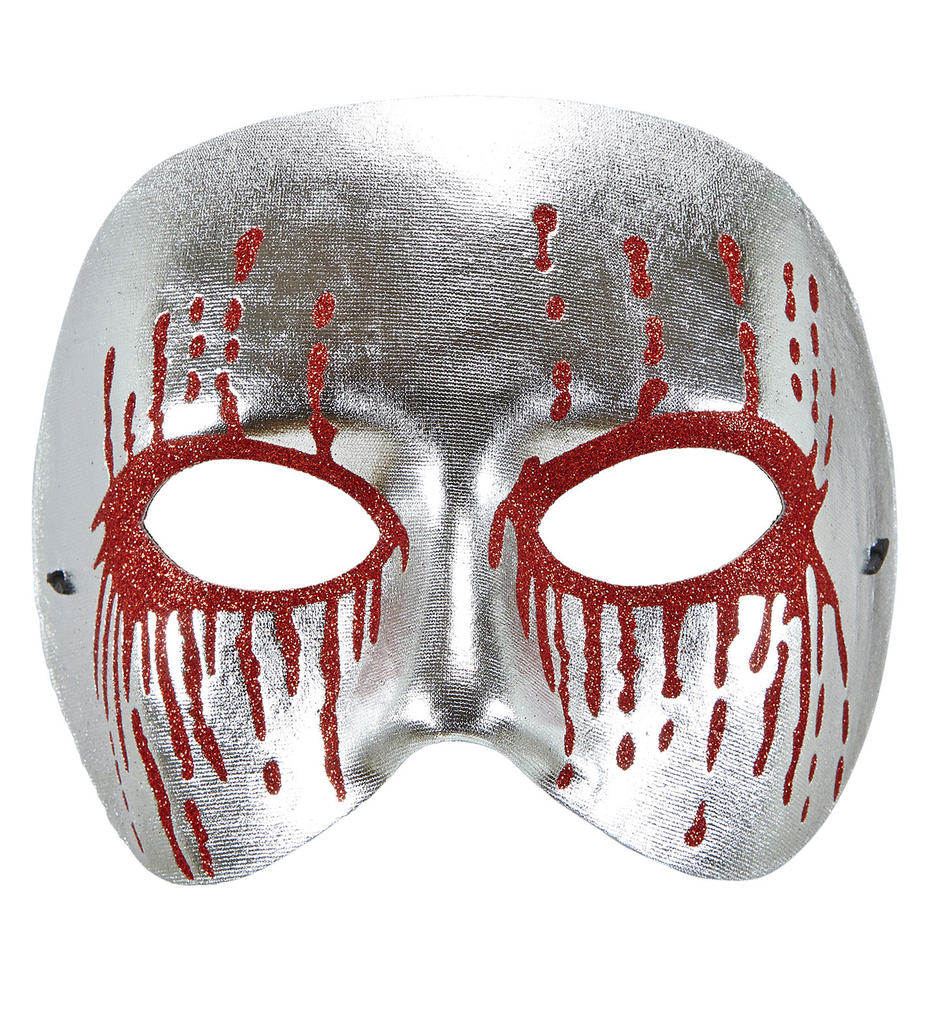 Mask Psychopath Silber Mit Blutenden Augen Blutiger Pierot