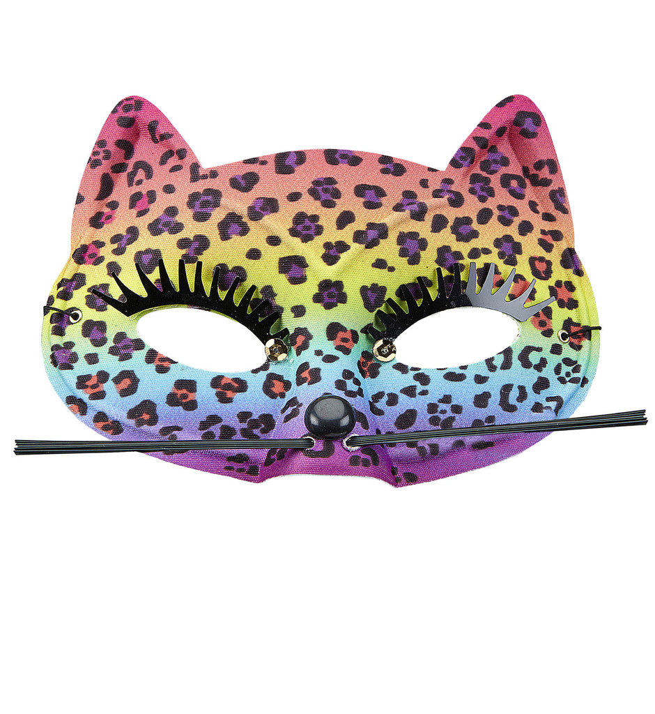 Bunte Augenmaske Leopard Rainbow