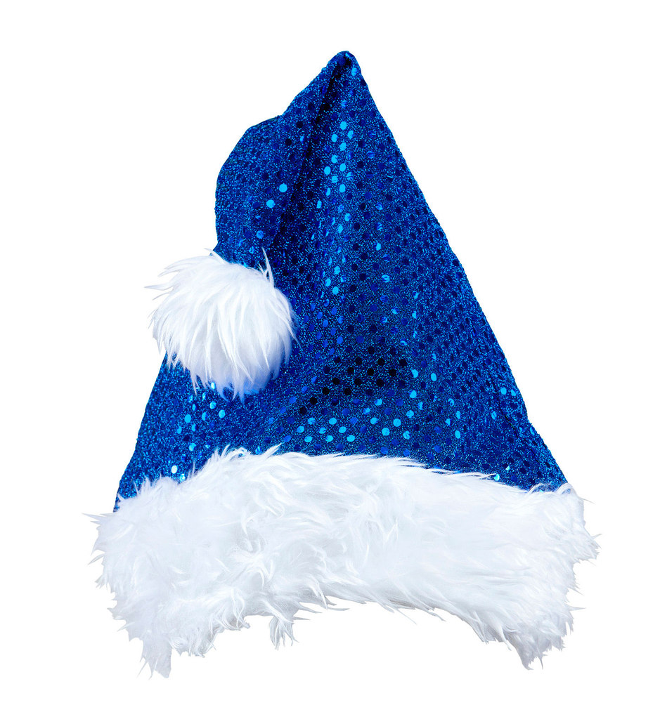 X-Mas Fever Santa Hut Glitter, Blau