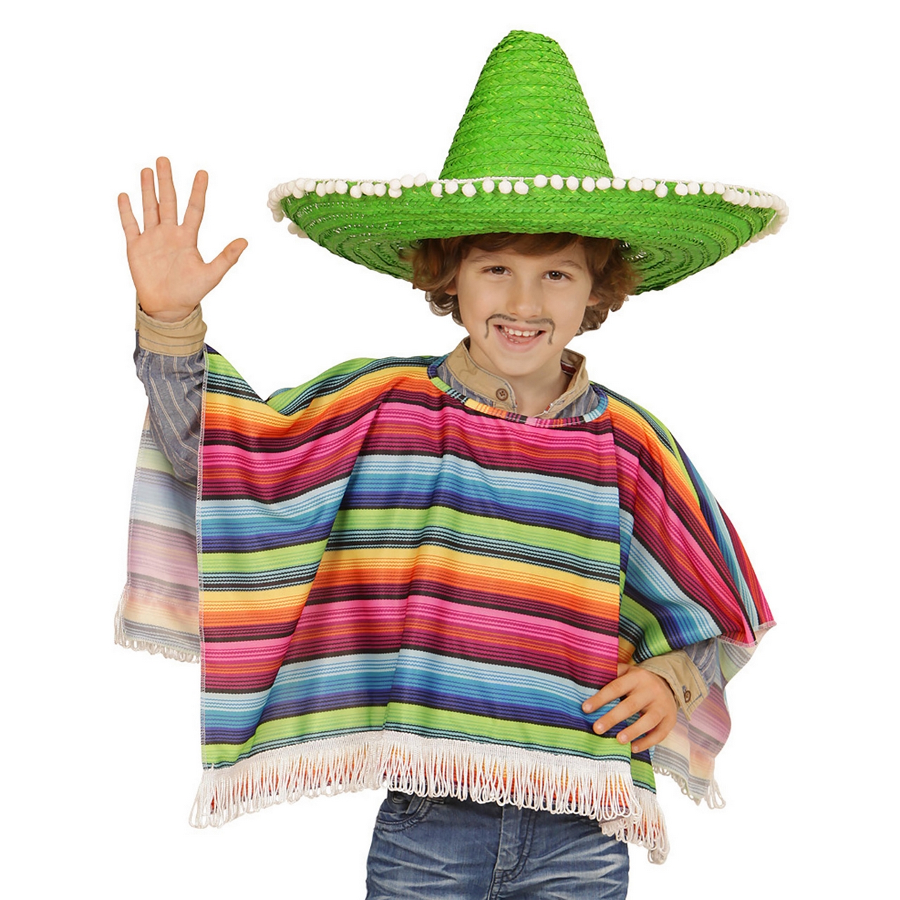 Hola Hombre Mexikanisches Poncho -Kind Kostüm für Kinder