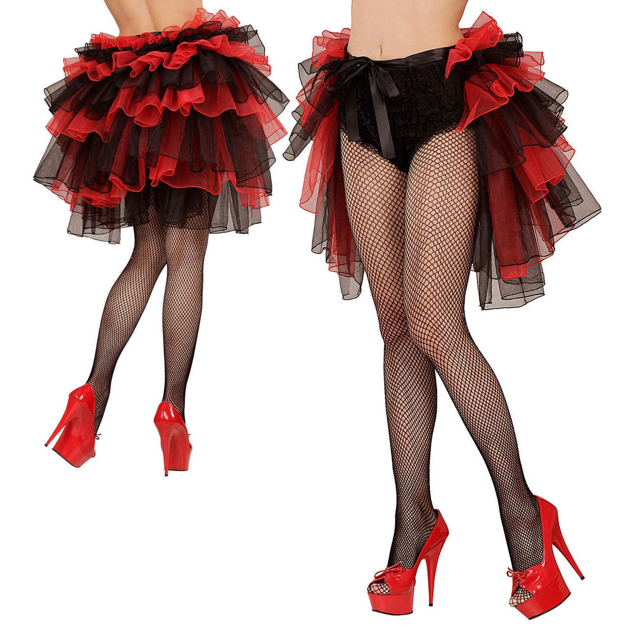 Show Cover Rock Burlesque, Schwarz / Rot Damen