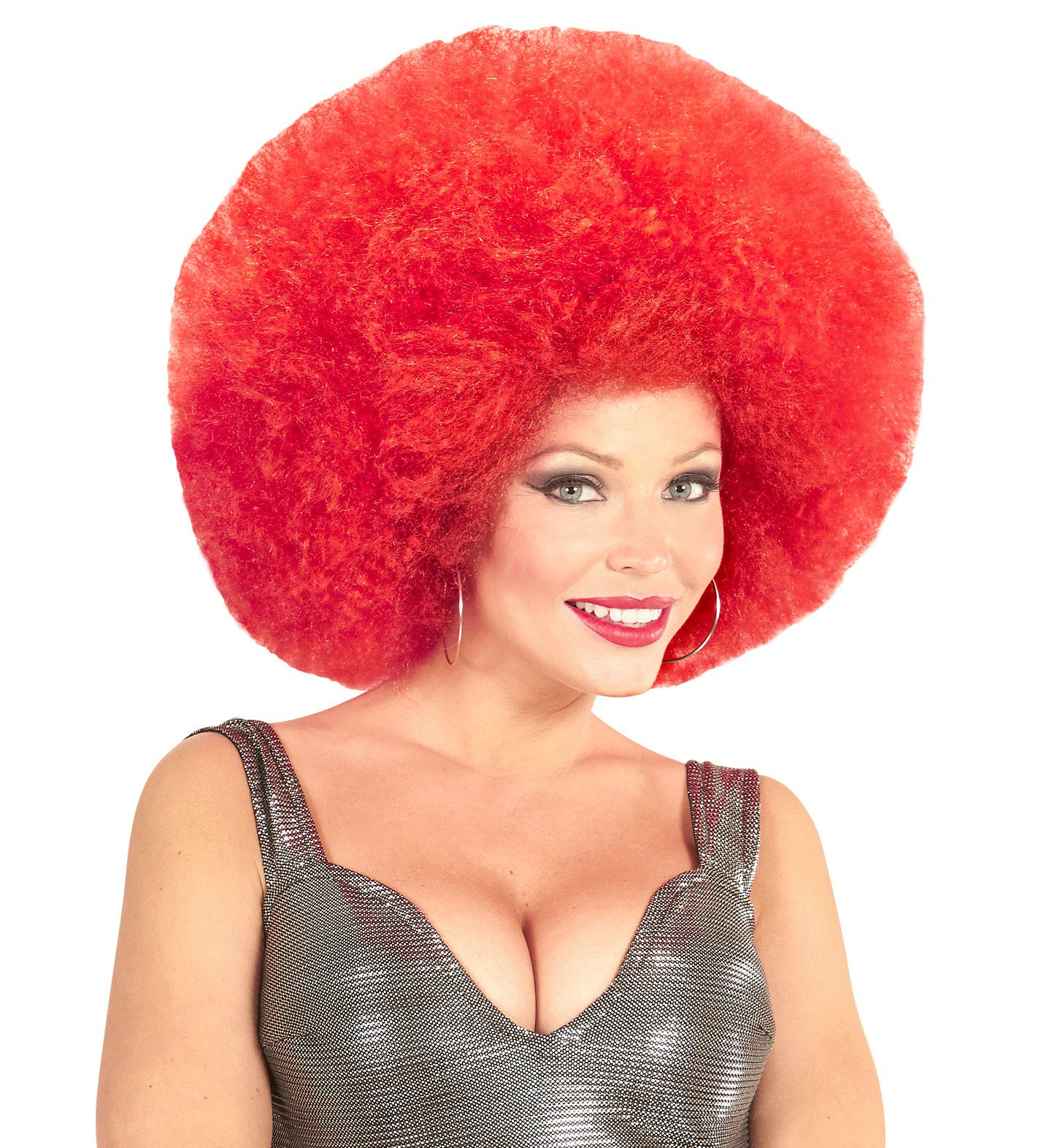 Soul Diva Perücke, Afro Extra Groß Rot