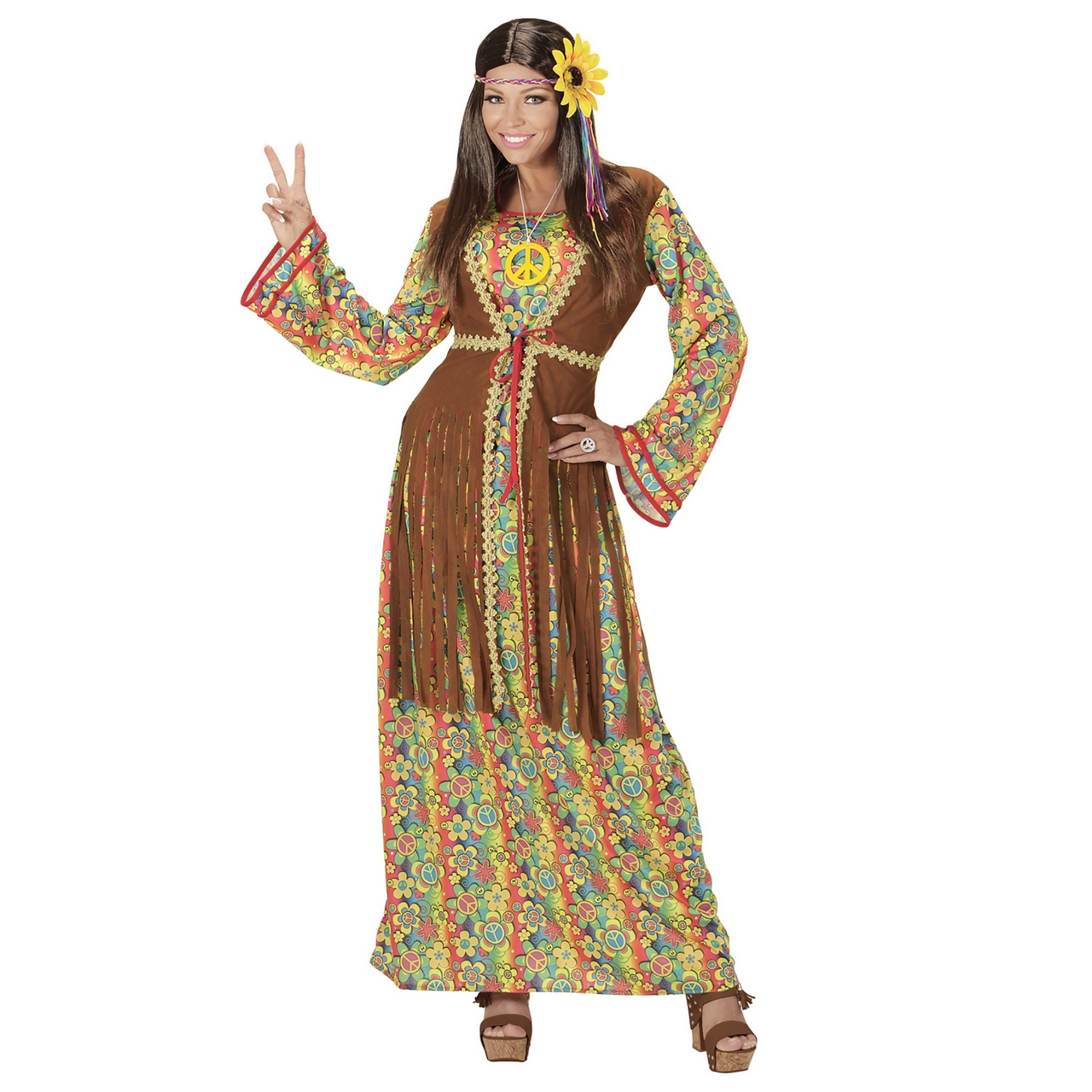 Brown Long Balkan Hippie Frau Damenkostüm