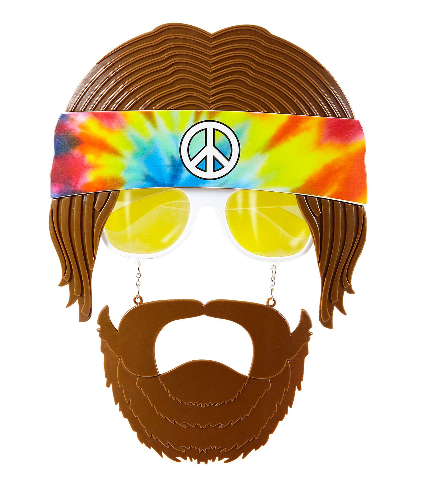 60er Brille, Hippie Mit Bart