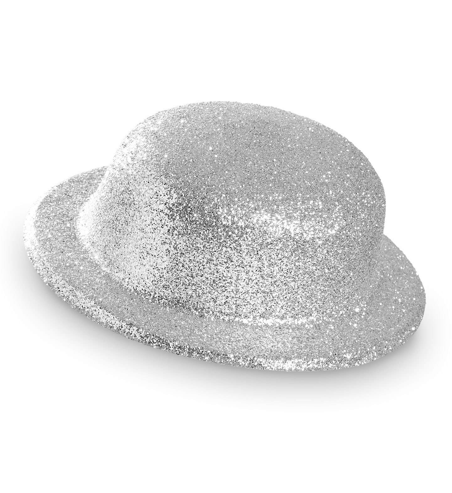 Showmaster Glitter Bowler Hut, Silber