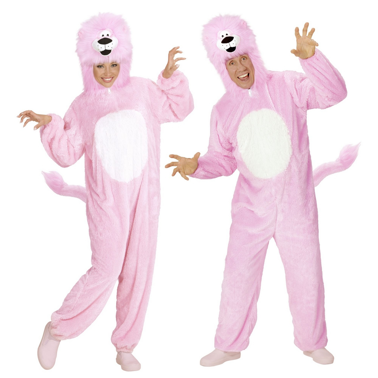 Tiere Onesie Plüsch Rosa Löwe Unisex Kostüm