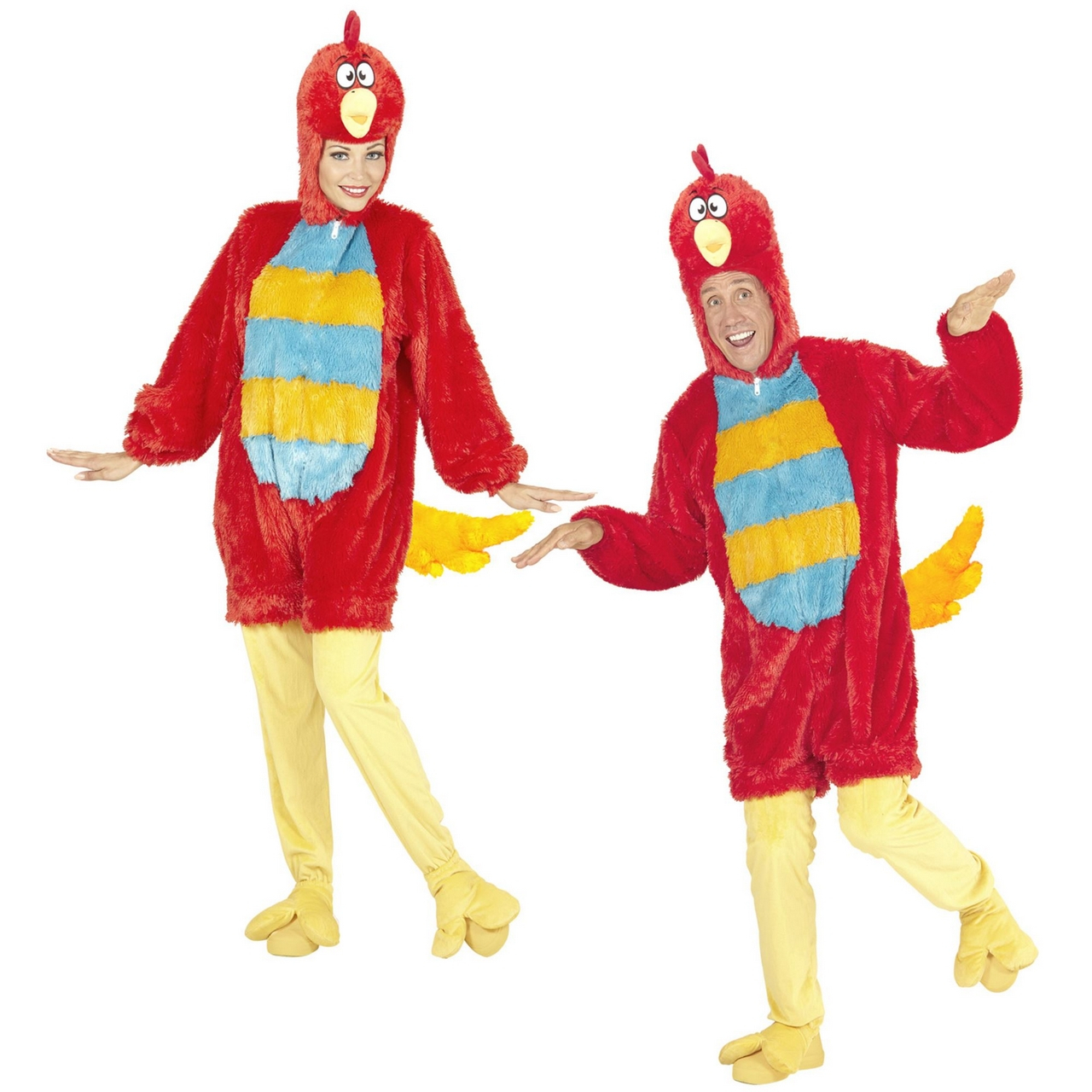 Fantasy Onesie Plüsch Roter Vogel Unisex Kostüm