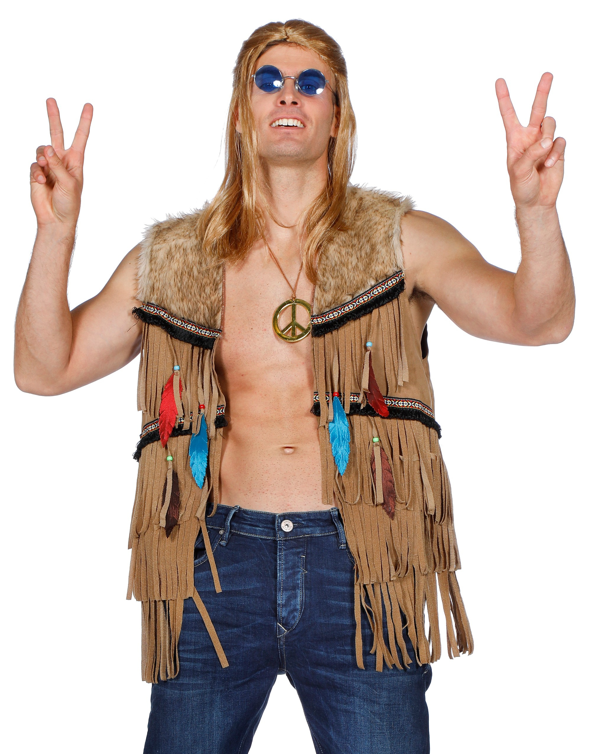 Brauner Weste Indian Hippie Joehoe Herren