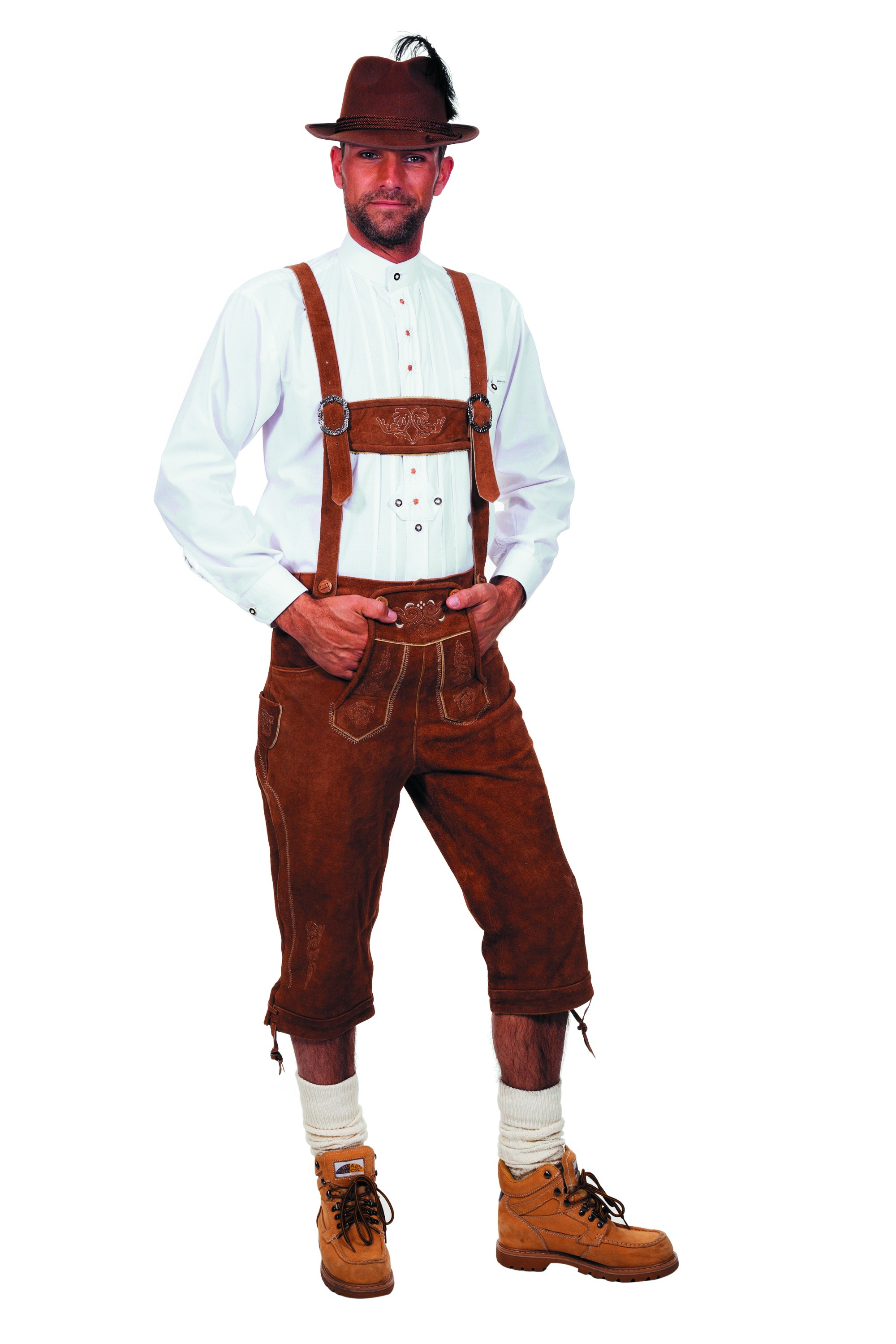 Langer Lederhose Gerd Brown Herren