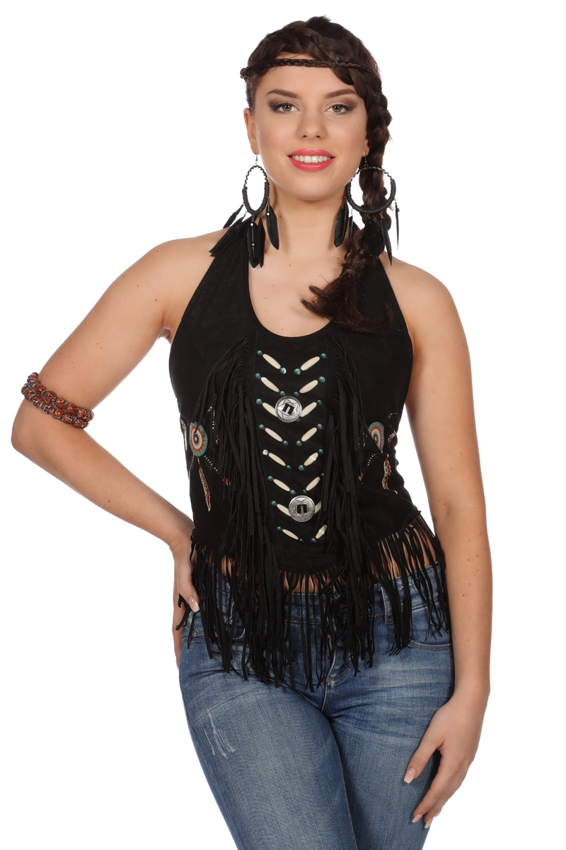 Western Top Kaskaskia Indian Schwarz Damen