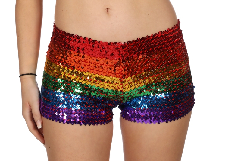 Hotpants -Pailletten Rainbow Discorama Damen