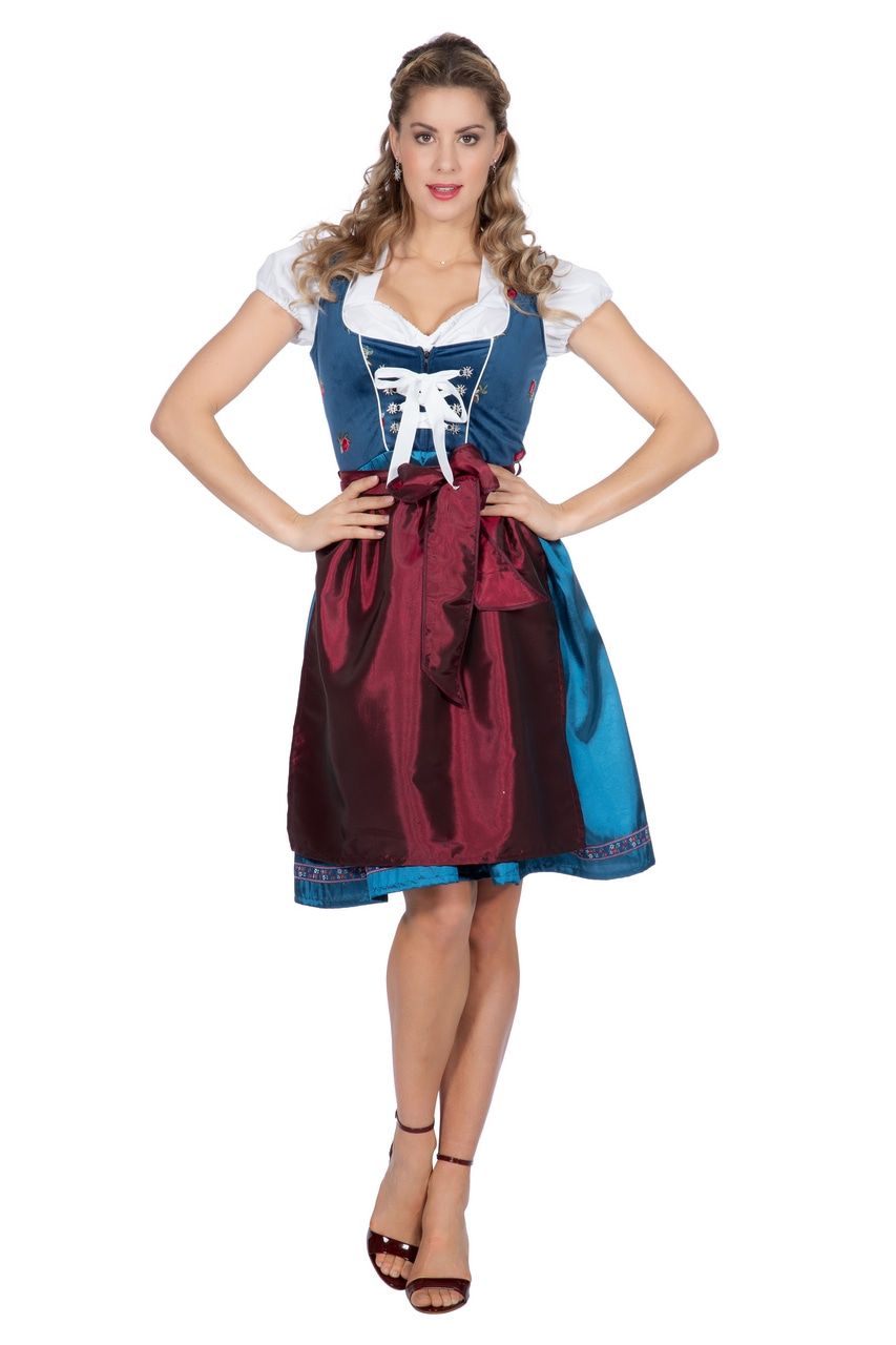 Heidi Edelweiss Oktoberfest Dirndl Blauw Damenkostüm