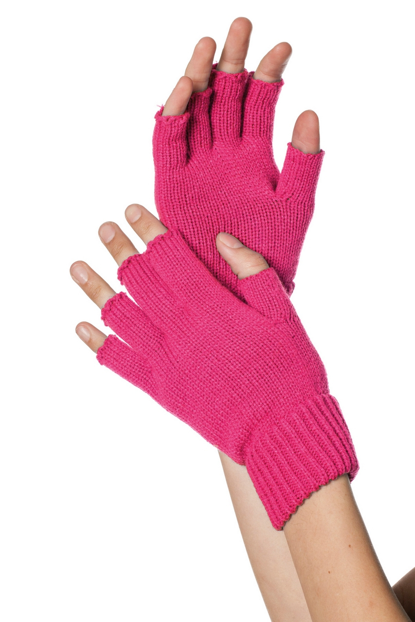 Rosa Gestrickte Fingerlose Handschuhe