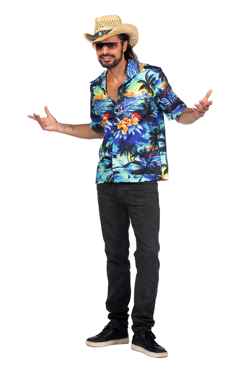 Tropical Hawaii By Night Breeze Shirt Herrenkostüm