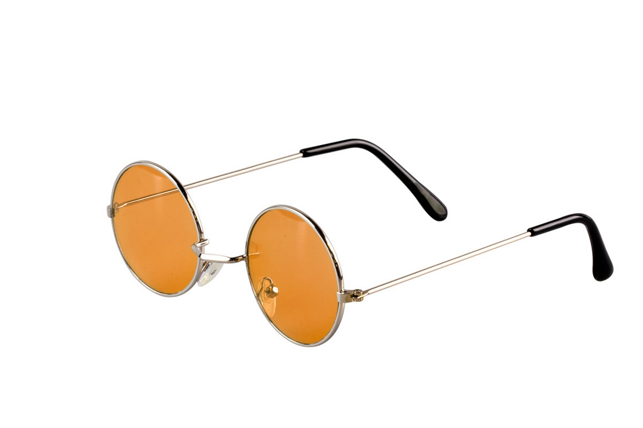 Durch Orangefarbene Hippie -Brille