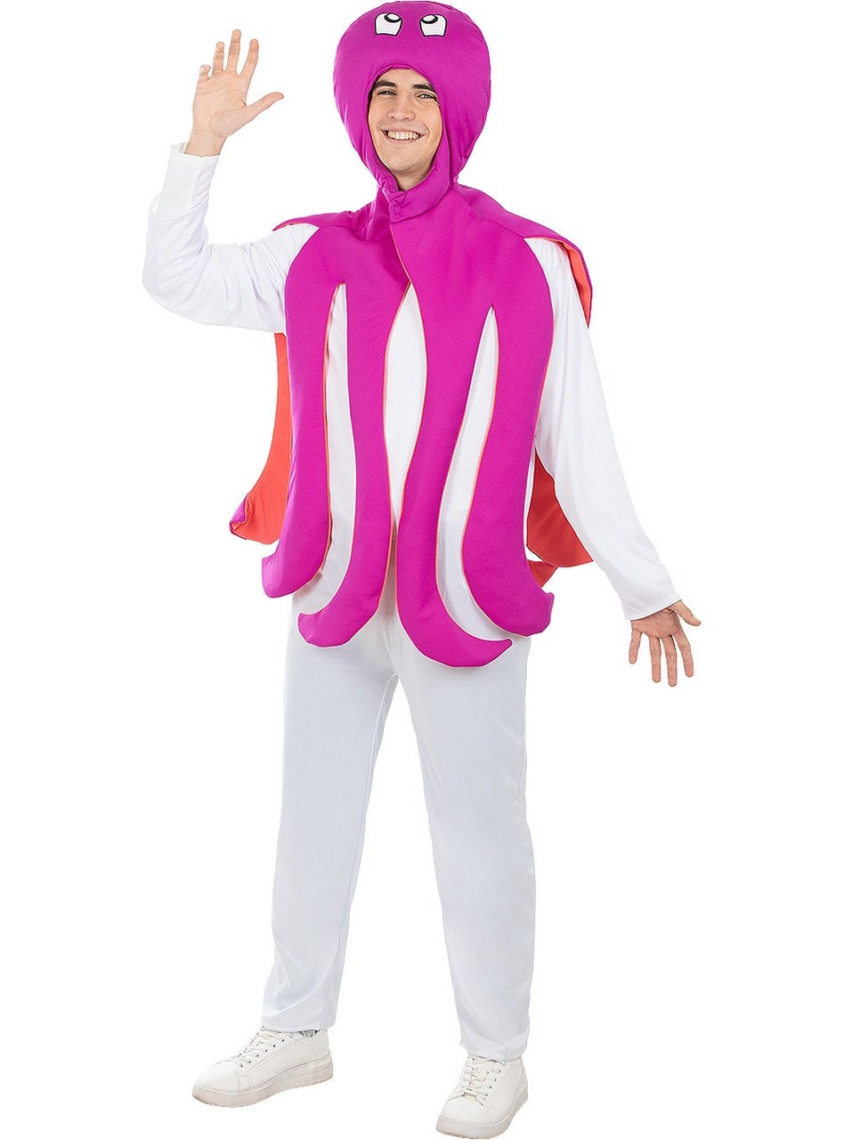 Grappige Octopus Roze Inktvis Volwassene Unisex Kostüm