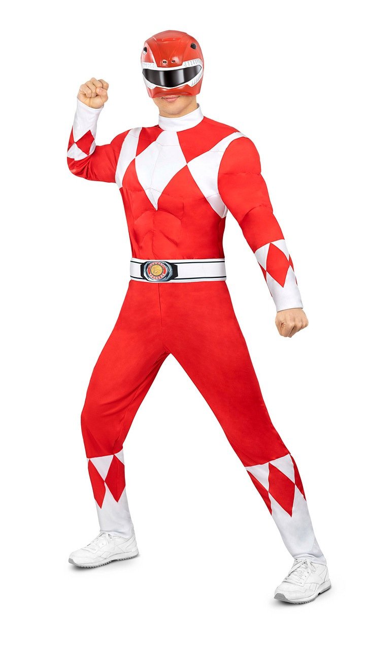 Mighty Morphin Power Ranger Rood Man Kostuum