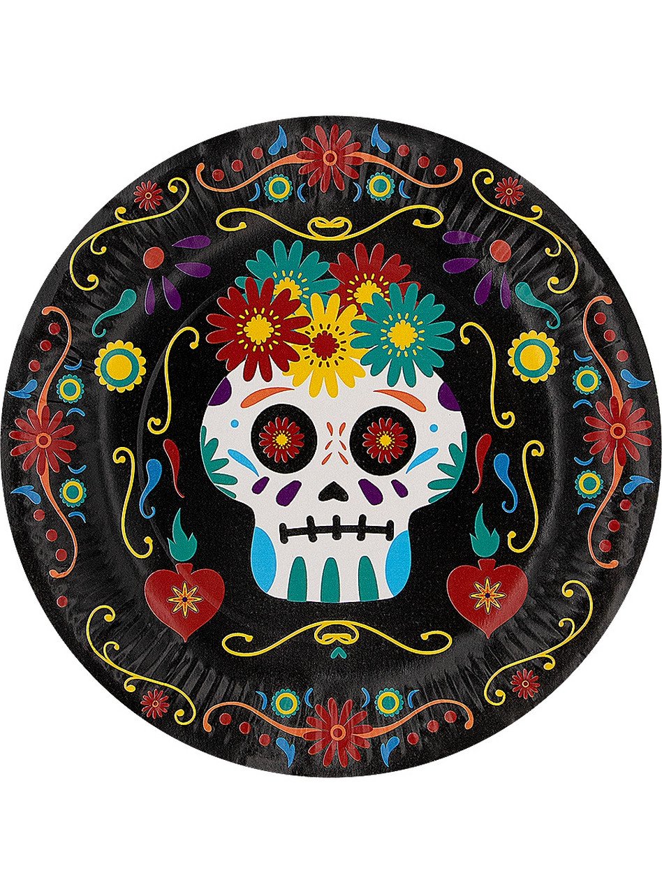 8 Catrina Dia De Los Muertos Pappteller 23 Cm - Day Of The Dead