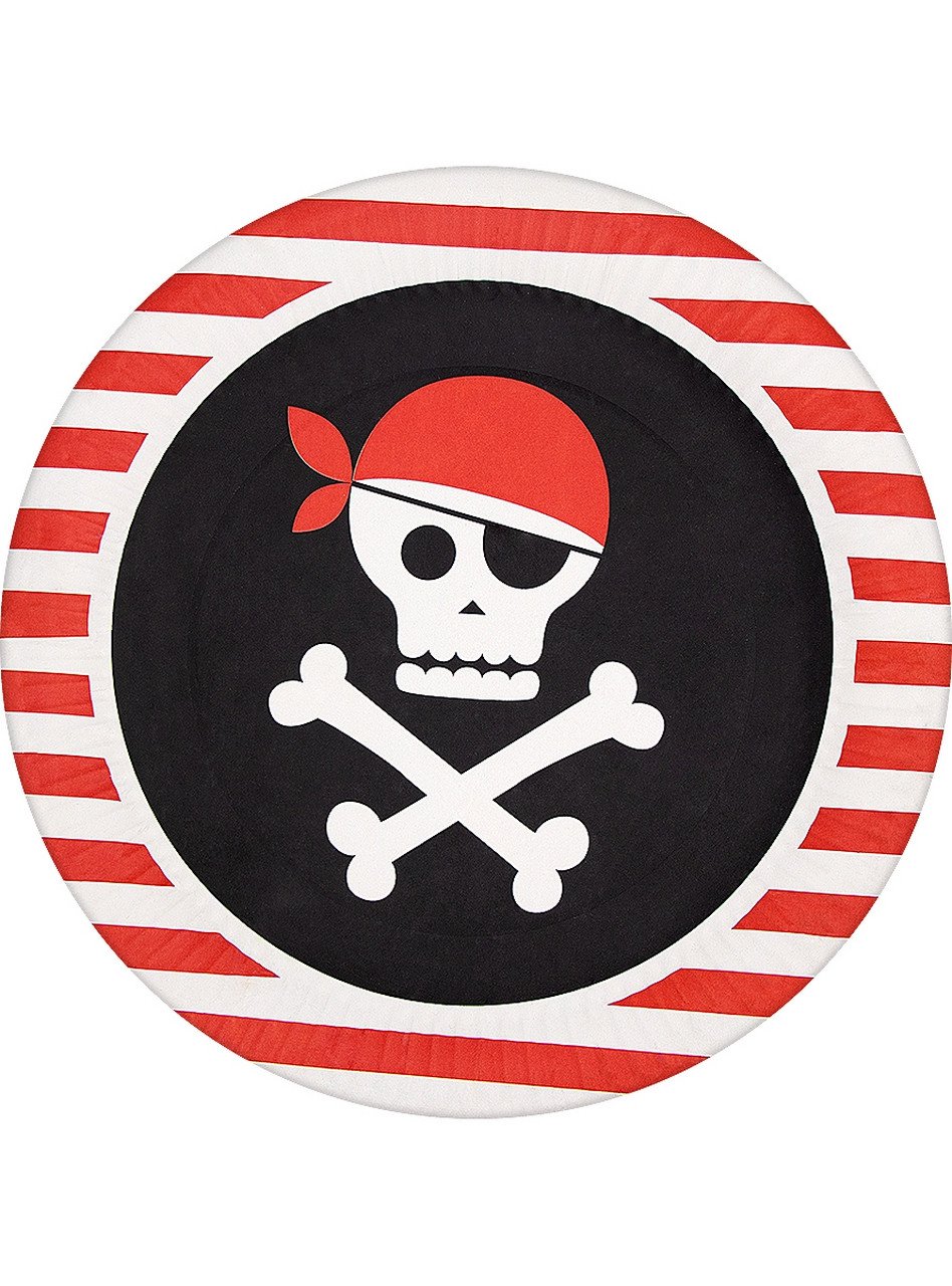 8 Piraten Pappteller 23 Cm - Pirates Party