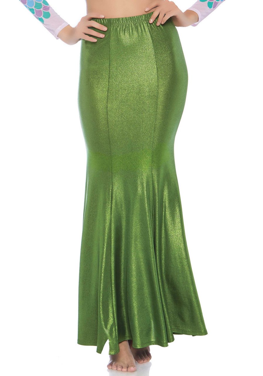 Glimmende Spandex Zeemeermin Rok Groene Alg Vrouw