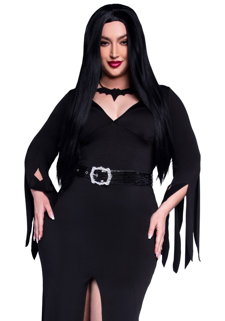 Onsterfelijke Morticia Plus Size Vrouw Kostuum