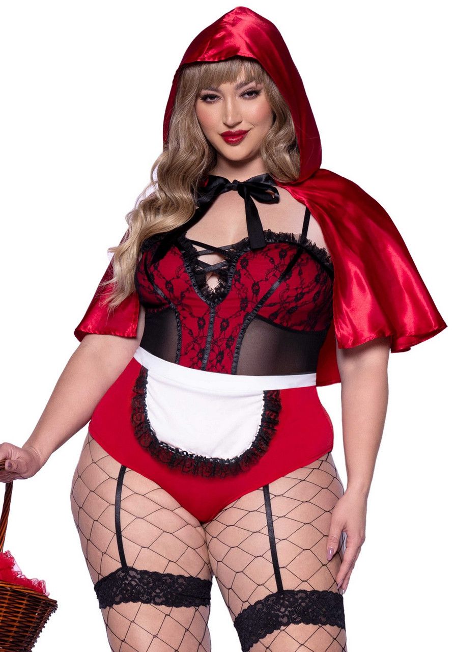 Rood Sexy Kapje Plus Size Vrouw Kostuum