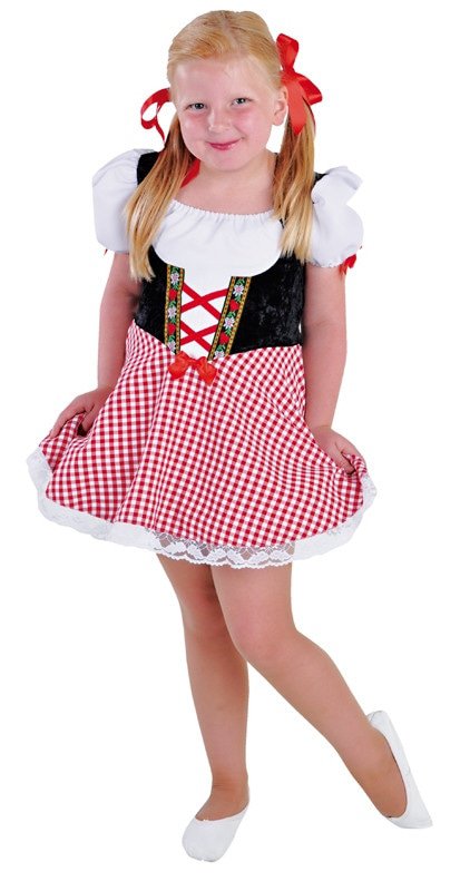 Roter Süßer Alkohol -Freies Bier Dirndl Kostüm für Mädchen