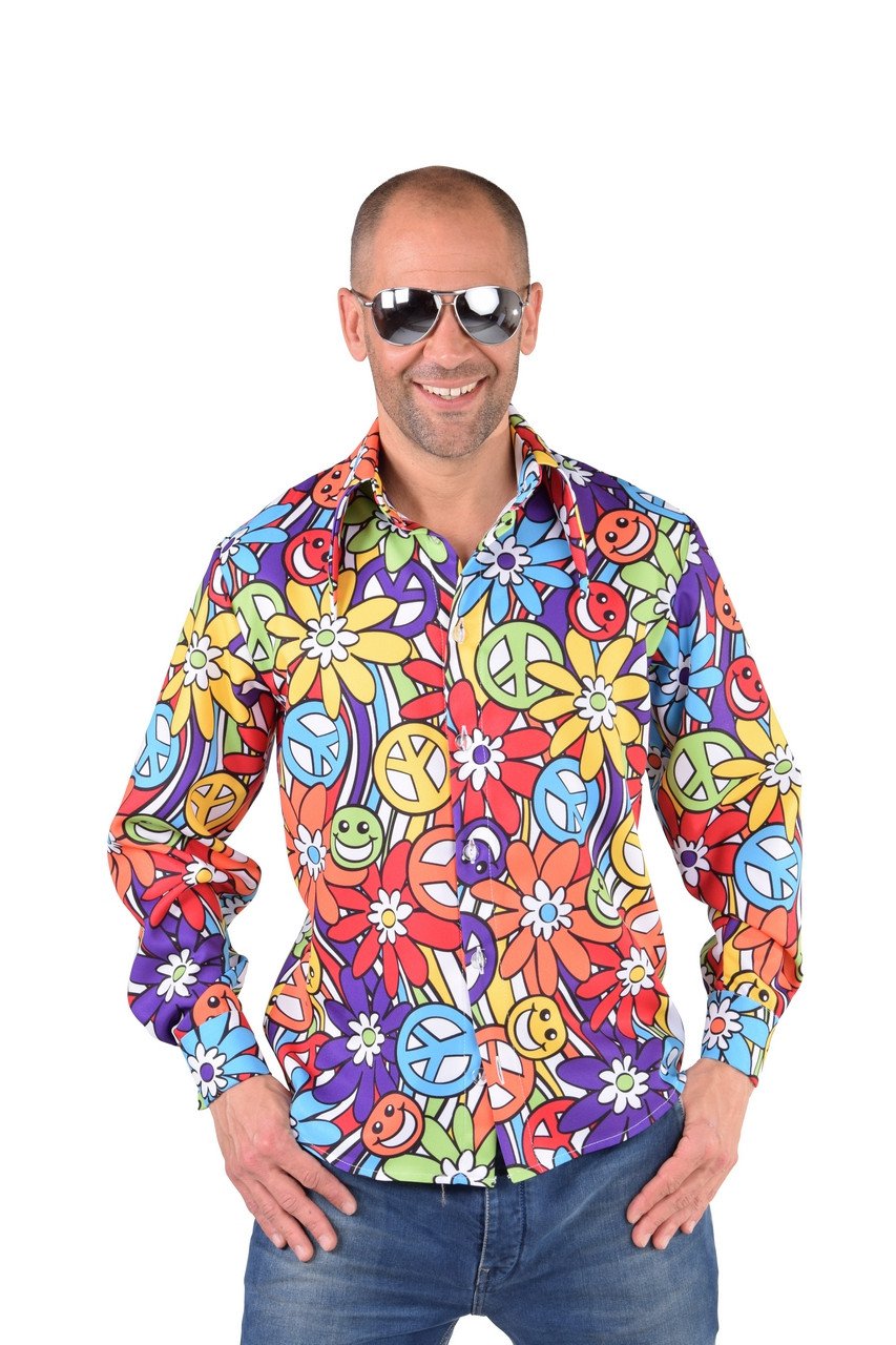 Blume Power Laugh Hippie Blumen Hemd Herren