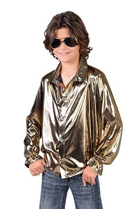 Gouden Glitter Folie Blouse Jongen