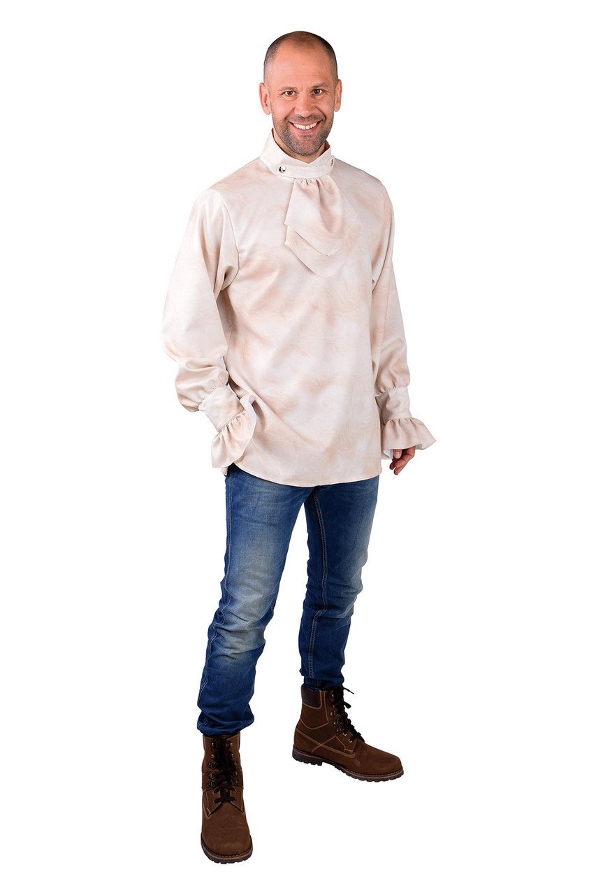 Blouse Musketier Met Jabot Creme Man