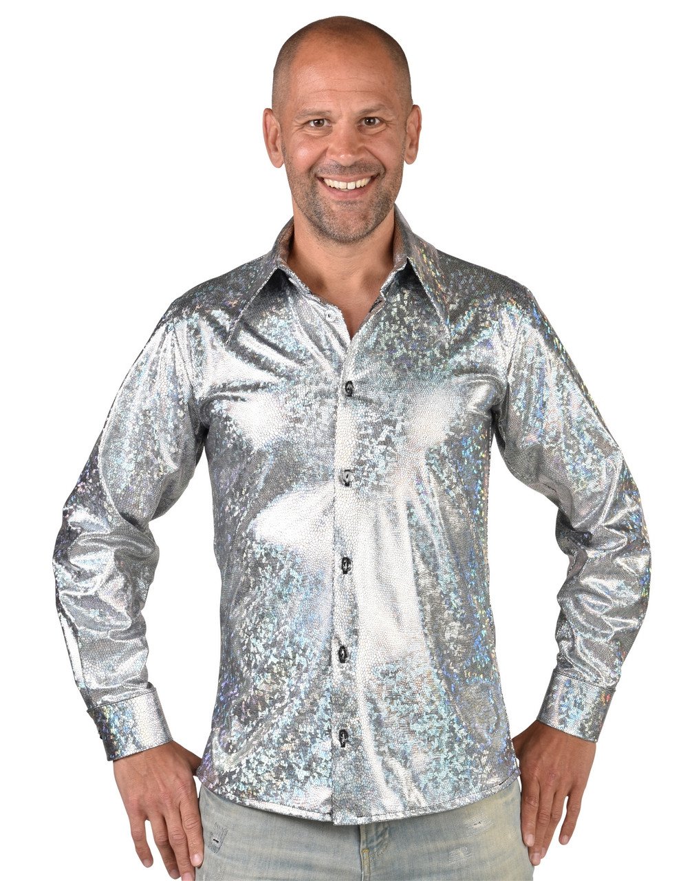 Zilveren Space Disco Blouse Man