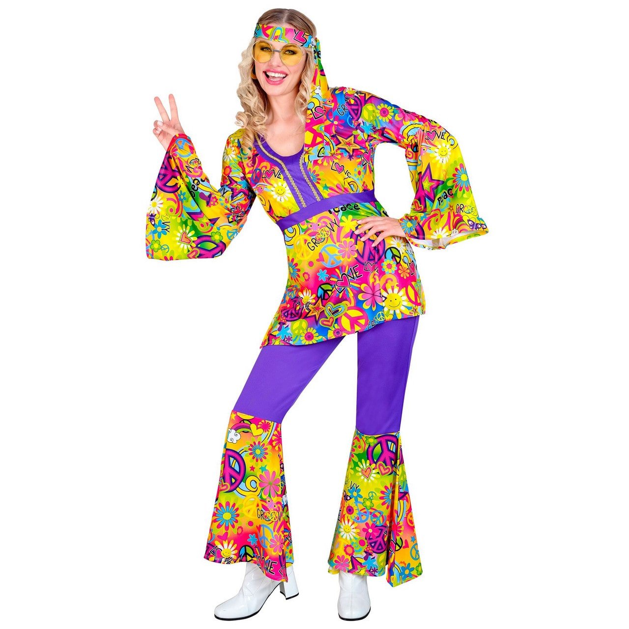 Groovy Peace And Love Hippie Jaren 60 Style Vrouw Kostuum