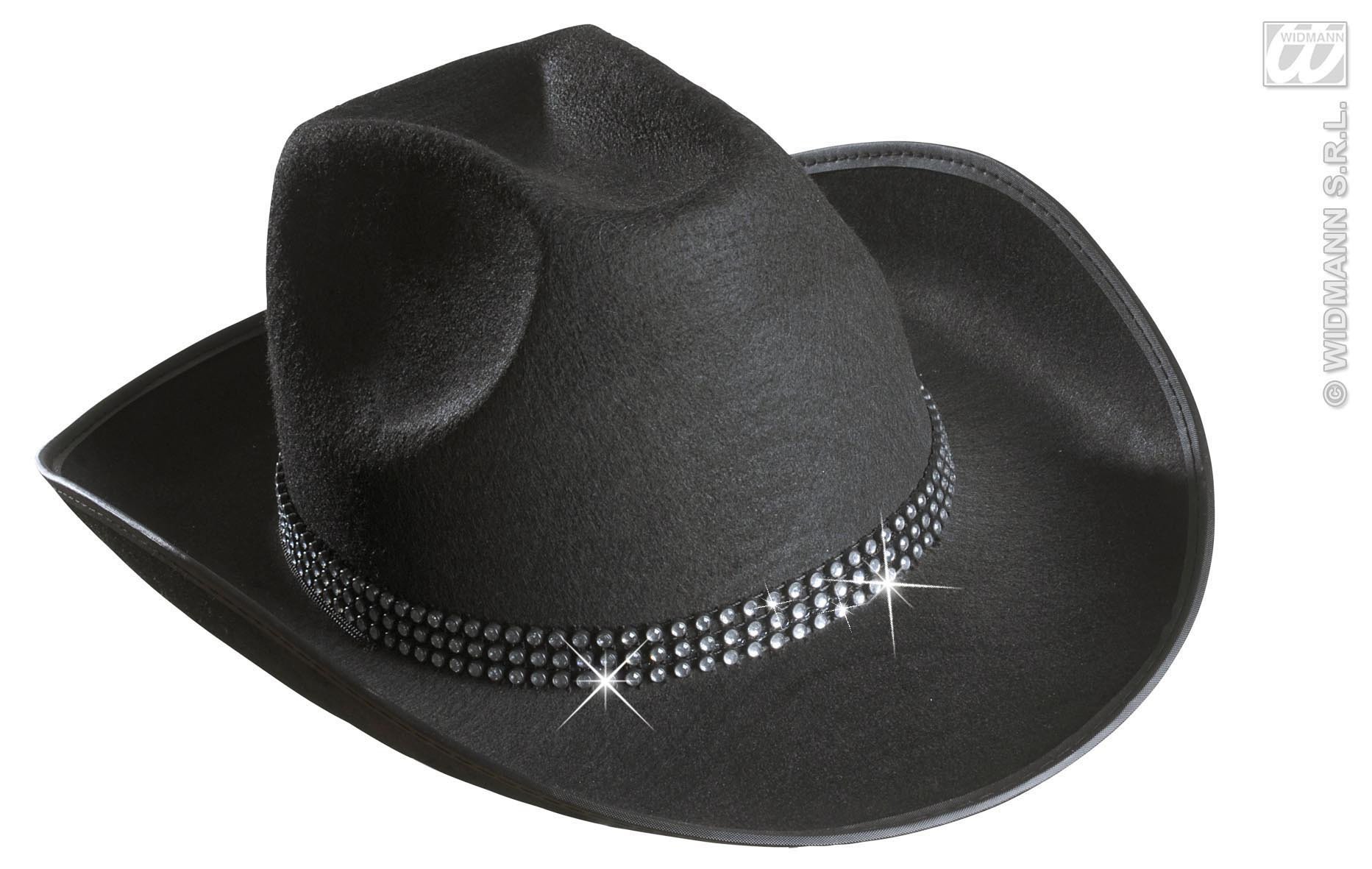 Cowboyhoed Zwart Met Strass Band