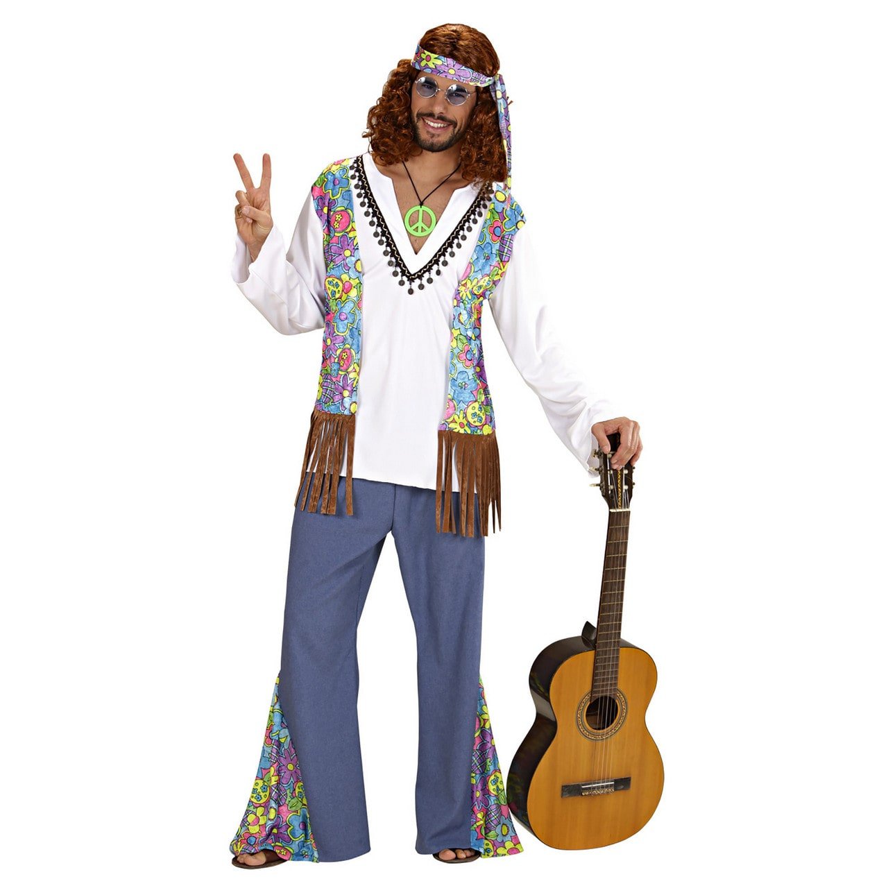 Hippie -Mann, Woodstock Lennon Kostüm Herren