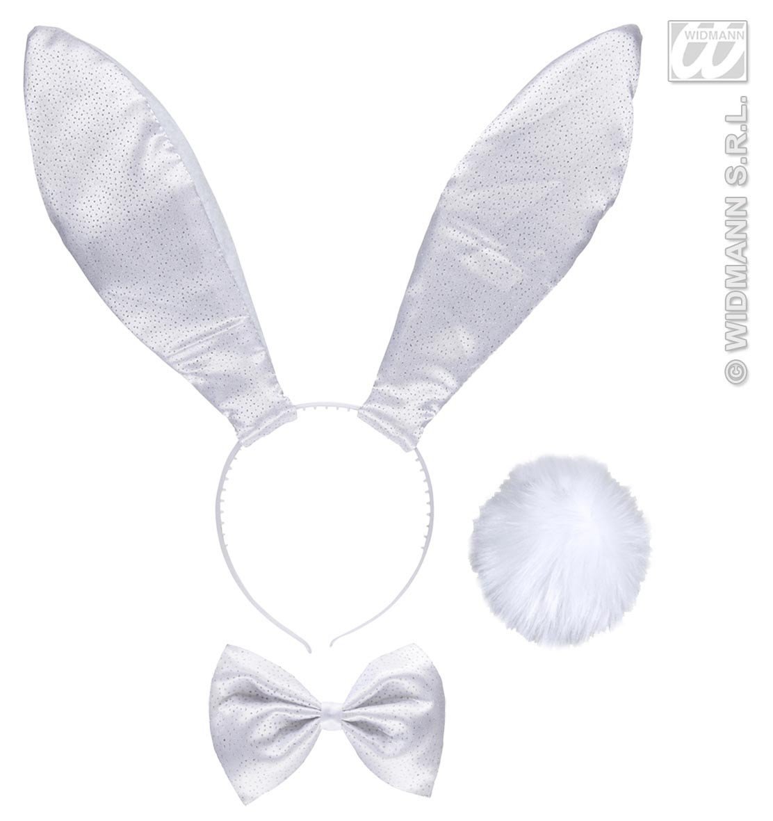 Verkleedset Bunny Glitter Wit