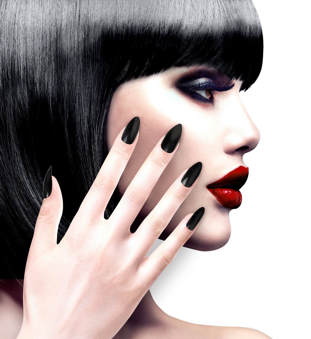 Nagels Vampira Stiletto Zwart