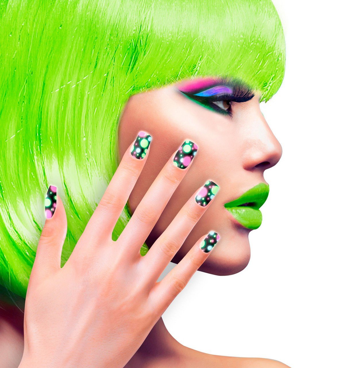 Bonte Nails Bälle Neon