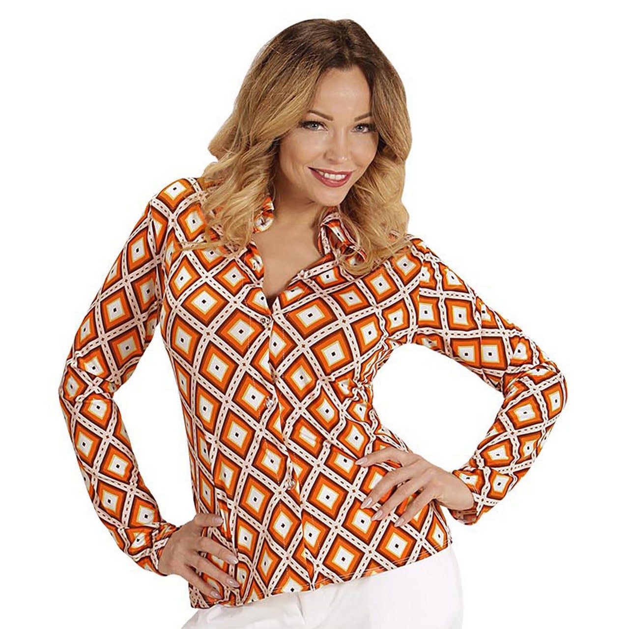 Groovy Gina 70s Ladies Shirt, Fenster Damen