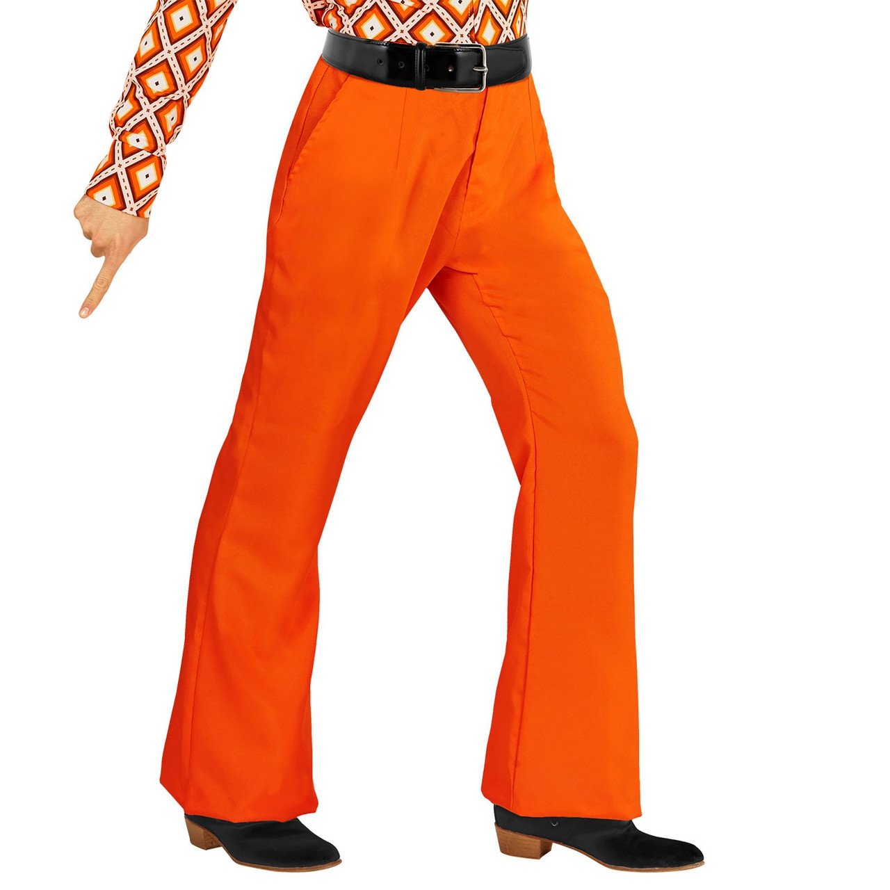 Groovy Gandalf 70s Heren Broek, Oranje Man