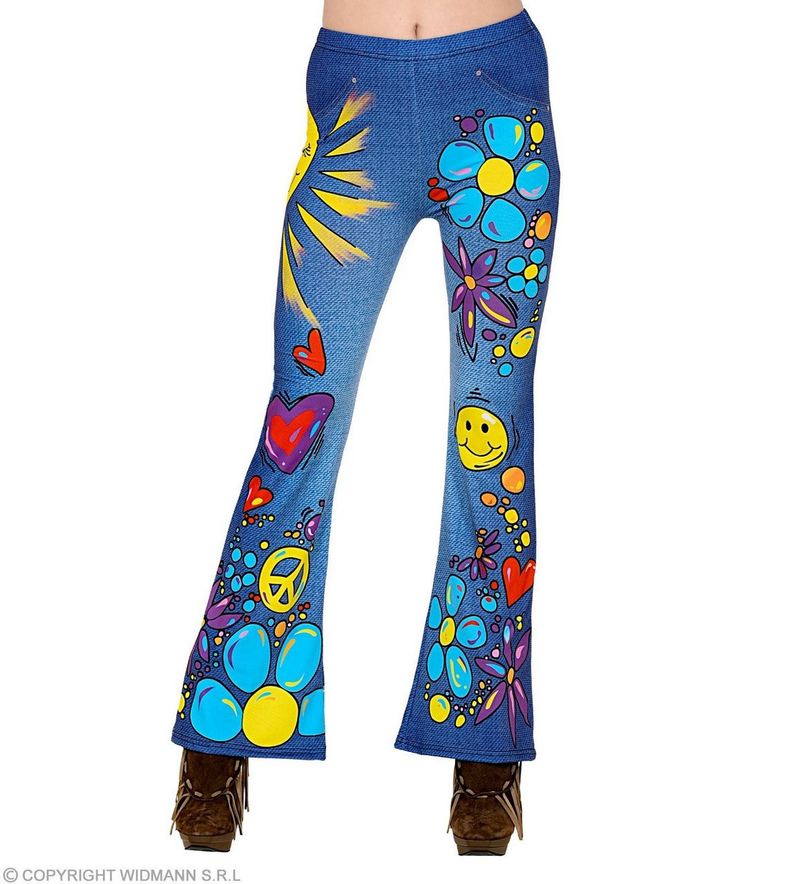 70er Jahre Legging Hippie Frieden Liebe Und Glück Damen