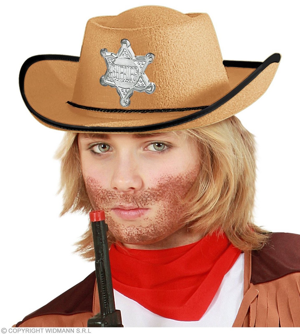 Sheriff Pistol Pete Cowboy Hut Kind Hellbraun