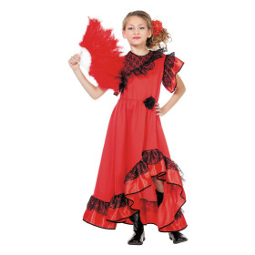 Rotes Flamenco Kleid Spanische Senorita Carmen Mädchen