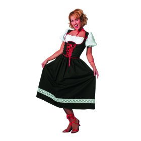 Langes Dunkelgrünes Ordentliches Oktoberfest Dirndl Damenkostüm