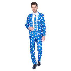 Winter Christmas Blue Snowman Opposuit Herrenkostüm