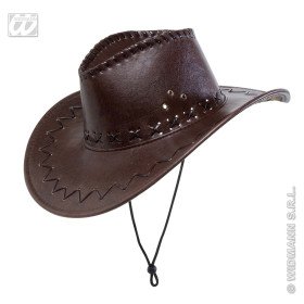 Cowboy -Hut -Leder -Look Mit Dekoration, Braun