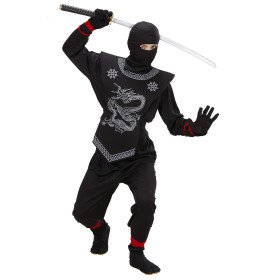 Schwarzer Ninja Prince Of Thieves Kostüm Junge Jungen