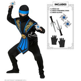 Rücksichtslose Drachen Ninja Mit Waffenkind Blau Kostüm für Jungen