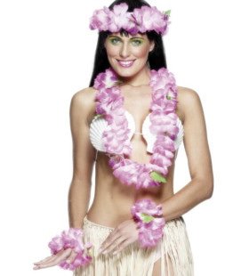 Roze Hawaiiaanse Leis Set